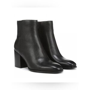 New Vionic Vynn Black Leather Heeled Ankle Boots Womens 7 Comfort Booties